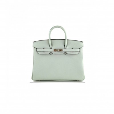 HERMES MASTER BIRKIN 20 TOGO LEATHER BUBBLE GREEN SILVER BUCKLE H028367CA12 (20*16*11cm)